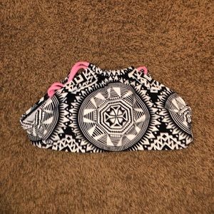 Black And White High Neck Bathing Suit Top